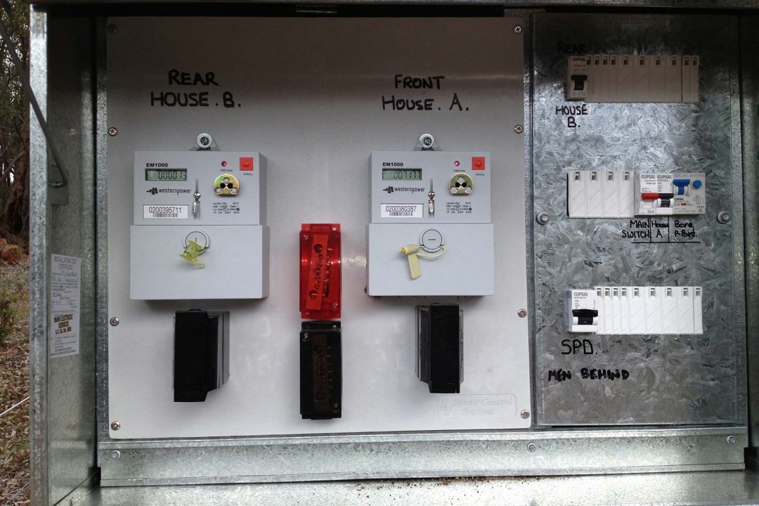 Gidgegannup – Single Phase Switchboard upgrade for a 2nd western power meter for a studio